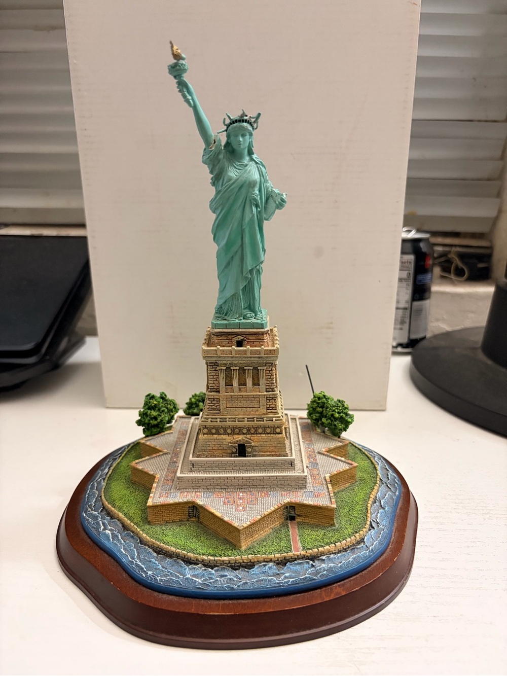 Liberty Landmark Miniature Sculpture - Mint Green & Gold Accents